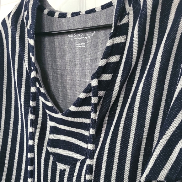 SOFT Surroundings Offshore Pullover Navy Stripe - Picture 7 of 8